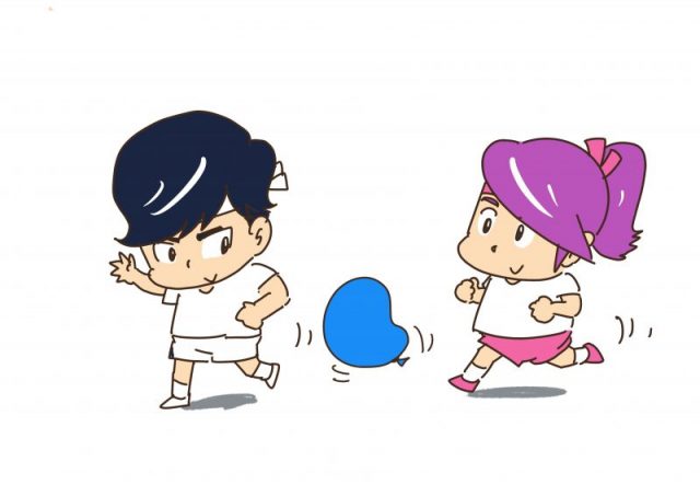 風船サッカーリレー