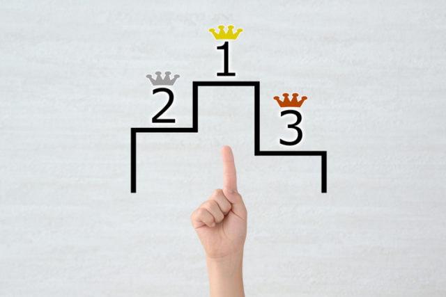 Child's hand and podium